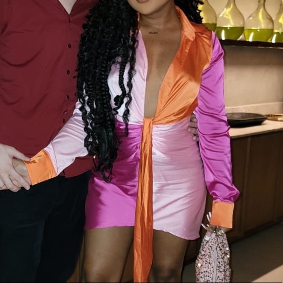 PINK/ORANGE DRESS - Picture 2 of 3